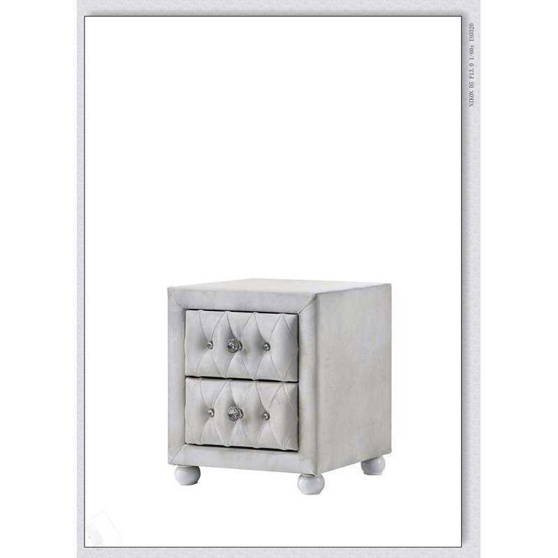Table de chevet en tissu, Beige