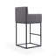 Tabouret de bar rembourré en métal gris