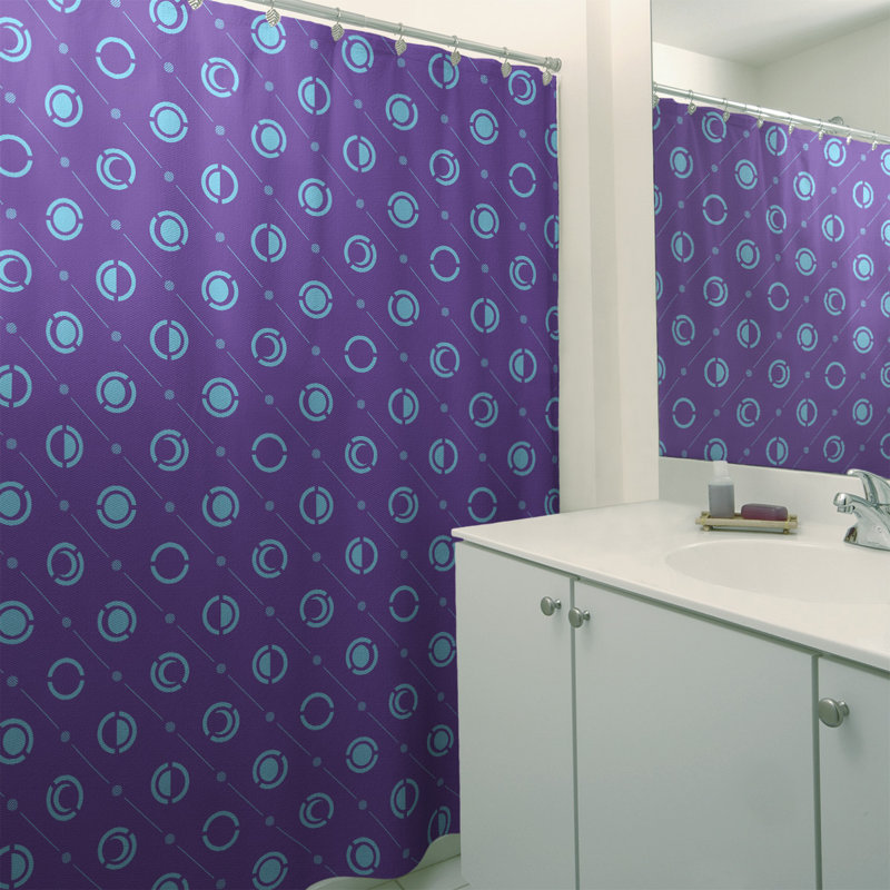 Rideau de douche à phases simples classic moon Noira Gothard, Mauve / bleu sarcelle