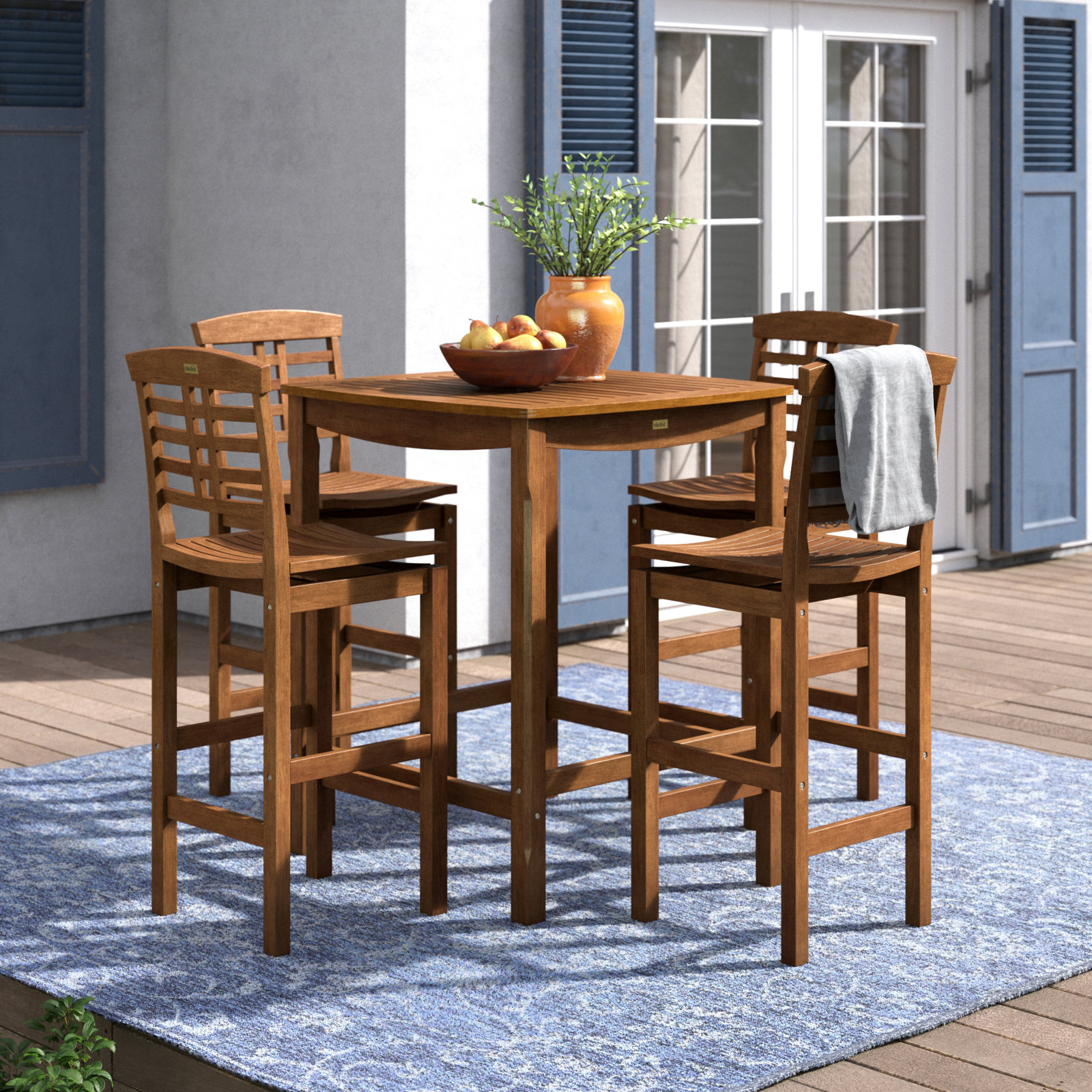 Benedetto 34" Eucalyptus Patio Dining Set