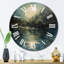 Horloge murale Mysterious Misty Sunset Over Teal Lake III-93383809