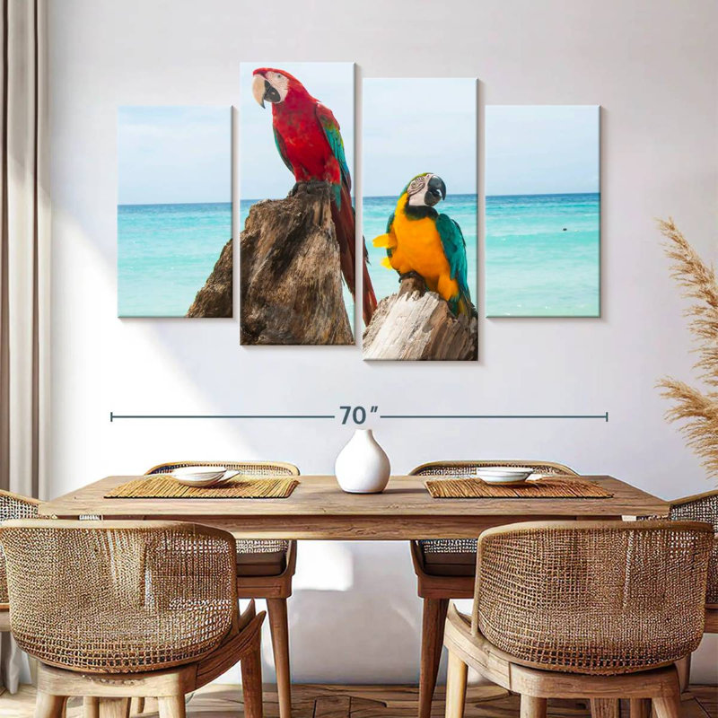 Brampt Resting Macaws, 42" H x 68" W