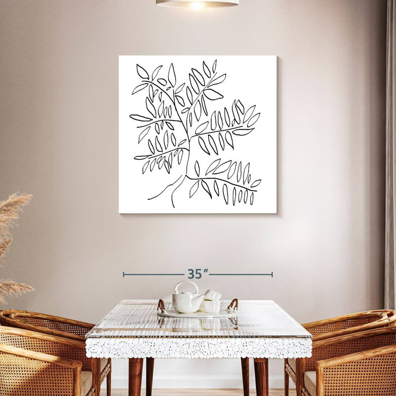 Harnek A Black And White Tree, 36" H x 36" W