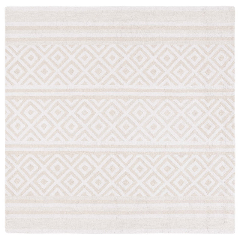 Charol Hand Tufted Performance Geometric Rug, Square 6'