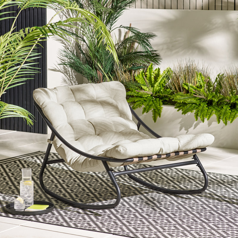 Sajata Garden Lounge Rocking Chair - Modern Style Patio, Cream