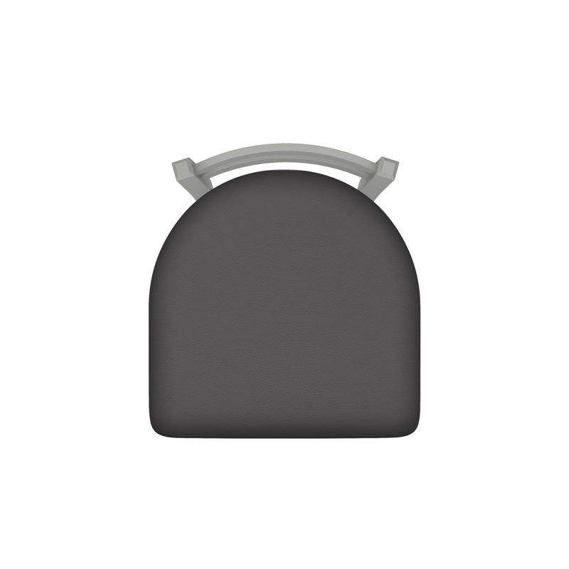 Tabouret de coiffeuse en métal Jackie, Nickel anodisé, Vinyle - Tempête de galop