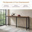 Table de bar industrielle extra longue 70,9 po avec repose-pieds en métal