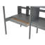 Structure de lit mezzanine avec escalier de rangement, double bureau et tablettes