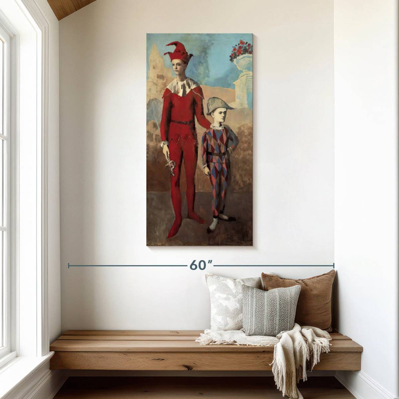 Acrobate et jeune arlequin, H 48 po x l 24 po