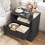 Table de chevet moderne avec 2 tiroirs et rangement ouvert, table de chevet cannelée avec poignées dorées pour la chambre à coucher-133680721-133680724