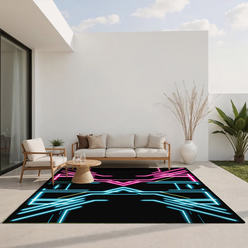 City Circuit Indoor And Outdoor Area Rug, Rectangle 9' x 12'
