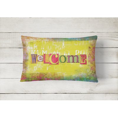 Artsy Welcome Indoor/Outdoor Throw Pillow