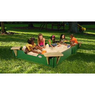 Sandlock Sandboxes 58.5'' x 10'' Plastic Rectangle Sandbox with Cover