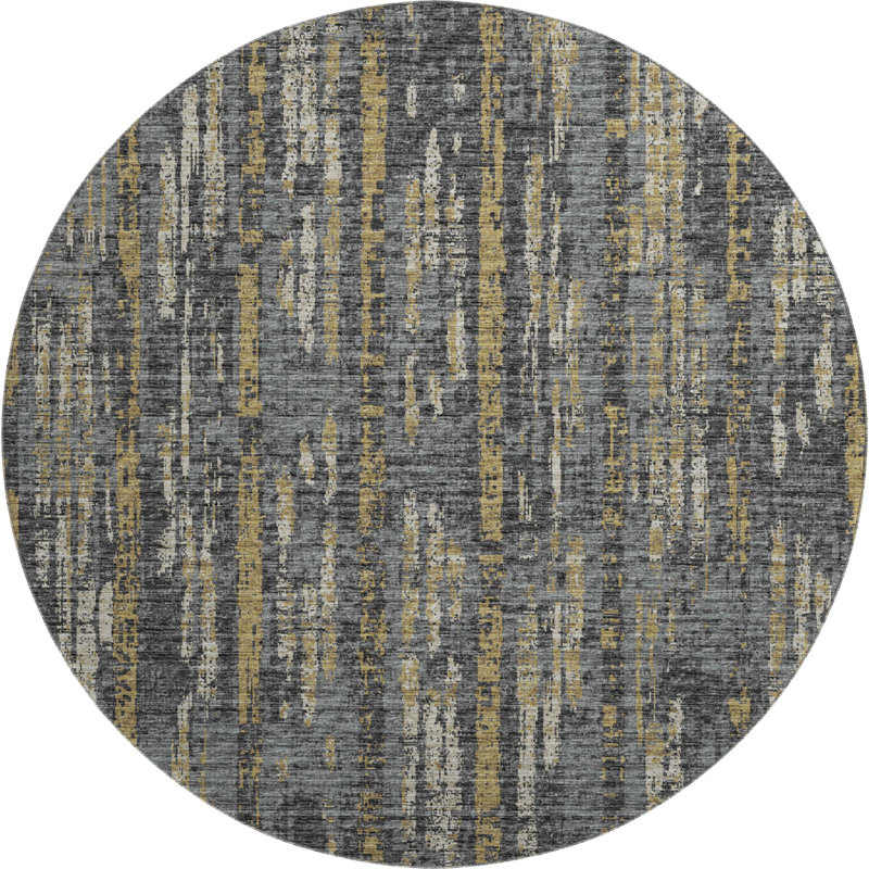 Premium Machine Washable Tiream Granite Rug, Round 8'