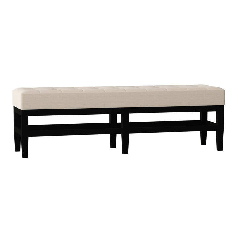 Galindo-White Upholstered Bench, Dark Brown, Haven Ivory