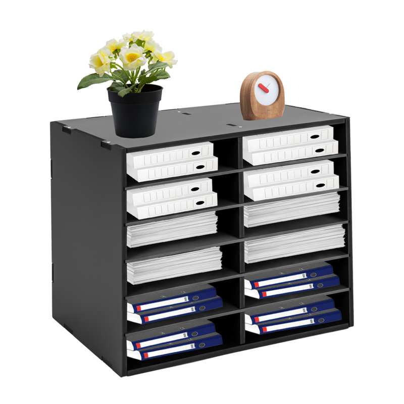 Kinlea 12-grid Desktop File Organizer, Black