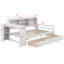 Lit de jour d'angle avec bureau, tiroirs de rangement, bibliothèque et port de charge, parfait pour les petites pièces-46812224