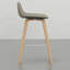 2 tabourets rembourrés de mousse avec placage en bois naturel et cadre moderne de style Mid-Century