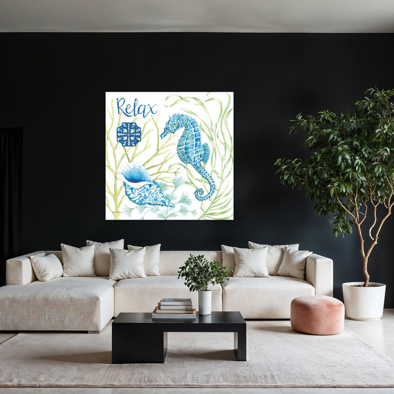Seaside Relax, art côtier contemporain, H 48 po x l 48 po