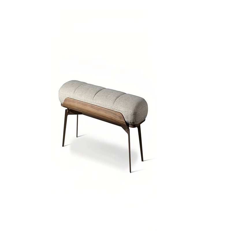 100% Linen Upholstered Bench, 17.71" H x 31.49" W x 15.74" D