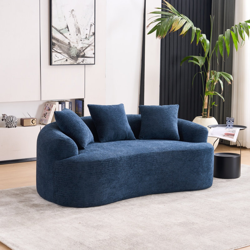 Canapé éponge incurvé Bony LY-025S, Bleu