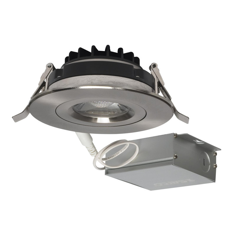 4" Ultra Slim LED 3000 K Canless Recessed Lighting Kit, Brushed Nickel