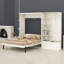 Lit escamotable moderne avec lumières intégrées, grandes tablettes, armoires et crochet de suspension-129171303