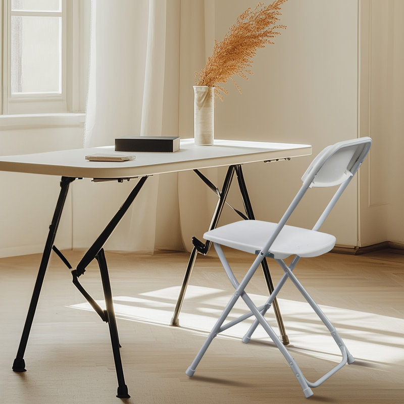 Chaise pliante en plastique / résine Danna, Blanc
