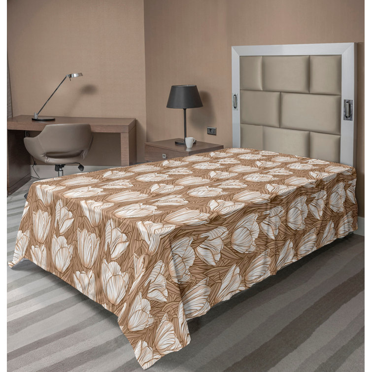 Ambesonne, drap plat floral pivoines, art botanique printanier
