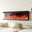 Modern Electric Fireplace Heater With 3-Sided Clear Tempered Glass-792074002-792074004