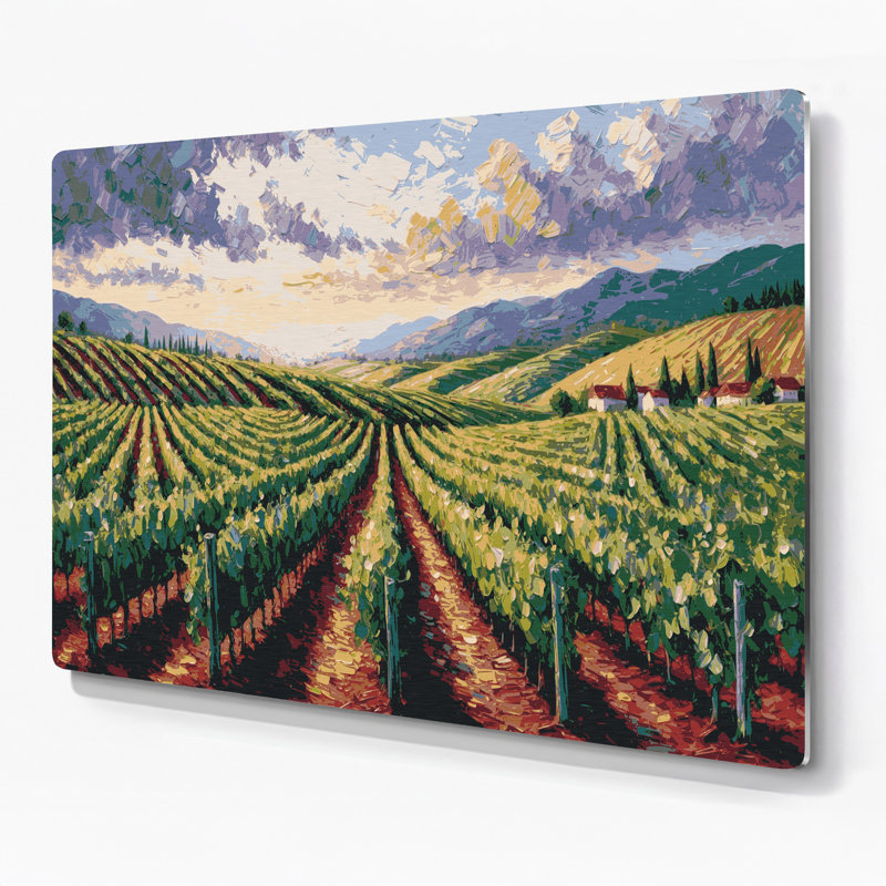 Art mural en métal villes, Napa Valley CA, H 16 po x l 20 po