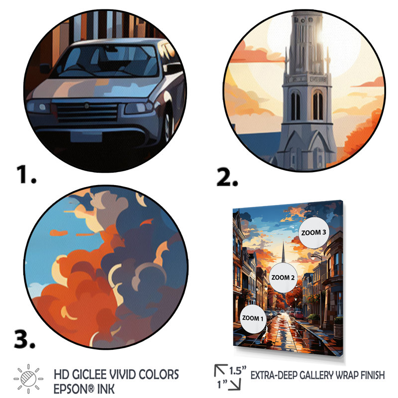 Latoyla City Charleston Popart IV sur toile, H 40 po x l 30 po x P 1,5 po, Cadre flottant blanc