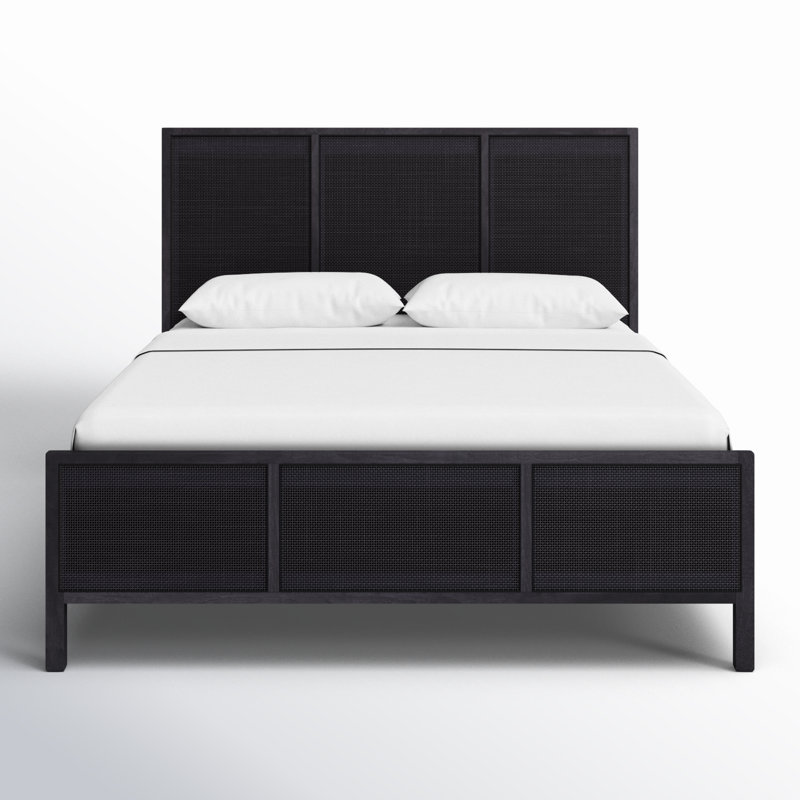 Sydney Bed, Queen, Black Wash W/ Black Cane