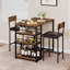 Dining Table Set For 2, Bar Table And Chairs Set With 3 Storage Shelves-111066833