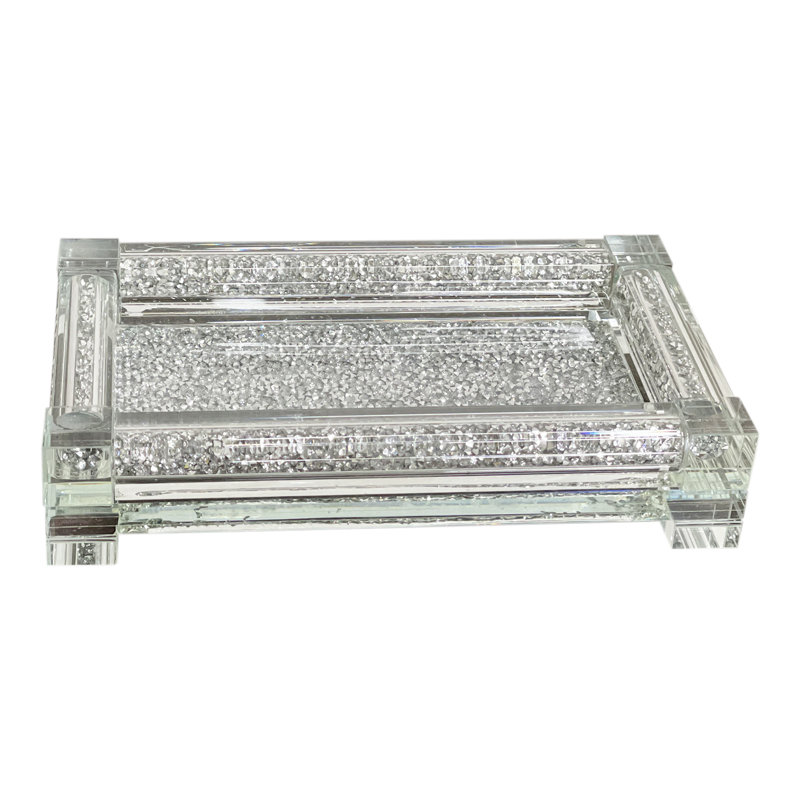 Plateau moyen en verre Ambrose, Argent