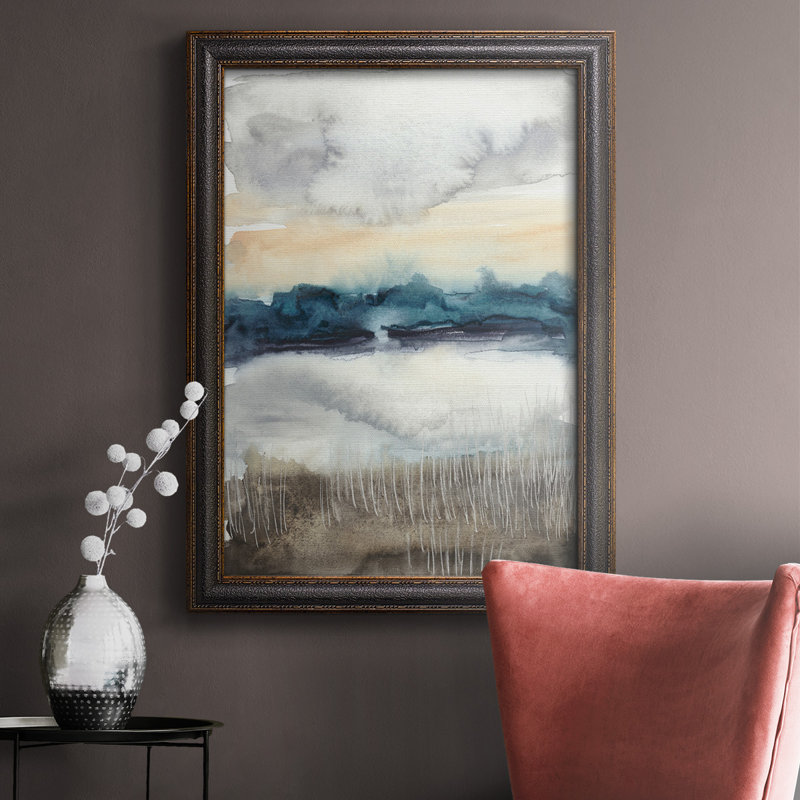 Toile encadrée de qualité supérieure Lakeview Sunset II - prête à être accrochée, H 20 po x l 16 po x P 2,5 po