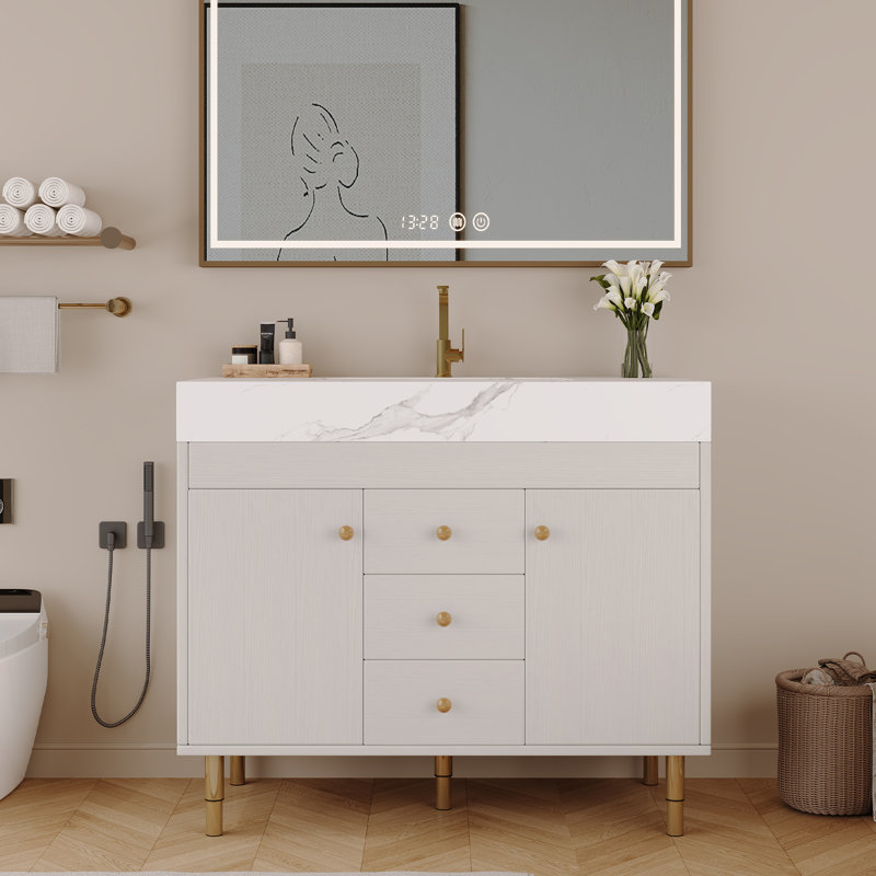 Meuble-lavabo de 36 po avec lavabo en céramique et rangement spacieux