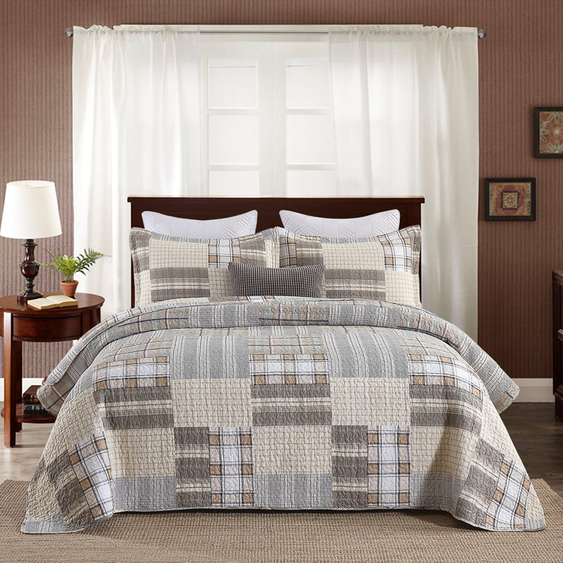Ensemble de courtepointe 100% coton 98 po x 90 po DDUOXIN - 1 courtepointe avec 2 taies décoratives