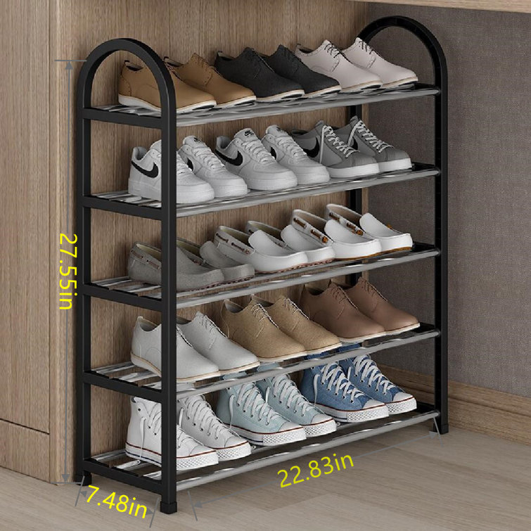 HOME-COMPLETE 29.1 H 24-Pair 4-Tier Gray Plastic Shoe Rack