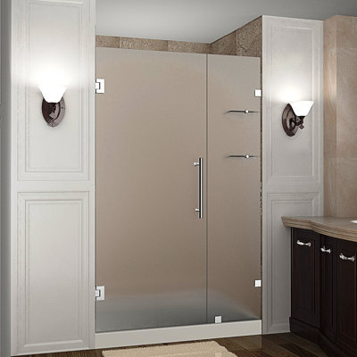 Porte de douche à charnière sans cadre avec tablettes, 45 po x 72 po Nautis GS