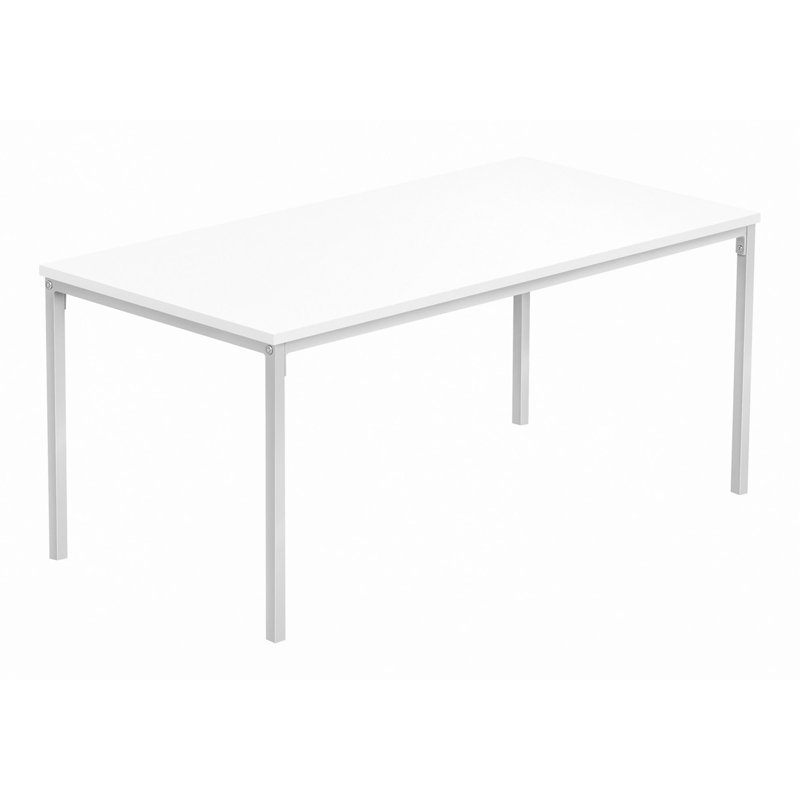 Table basse, accent, cocktail, rectangulaire, salon, L 40 po, métal, Blanc