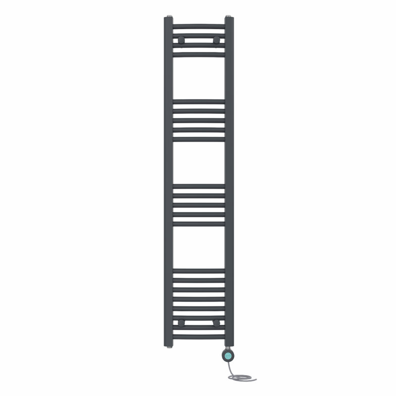 Curved Towel Rail Heated Towel Rails, Anthracite, 140cm H x 30cm W x 3.4cm D