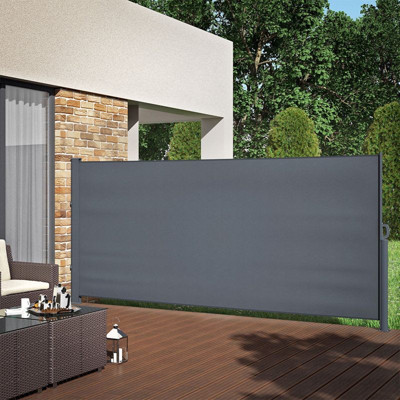 Dakota Fields 3.5cm W x 0.02cm D Anthracite Cover Motorised Retractable Side Awning