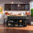 53-inch Large Kitchen Island Set with Bar Stools and Power Outlet-586493455