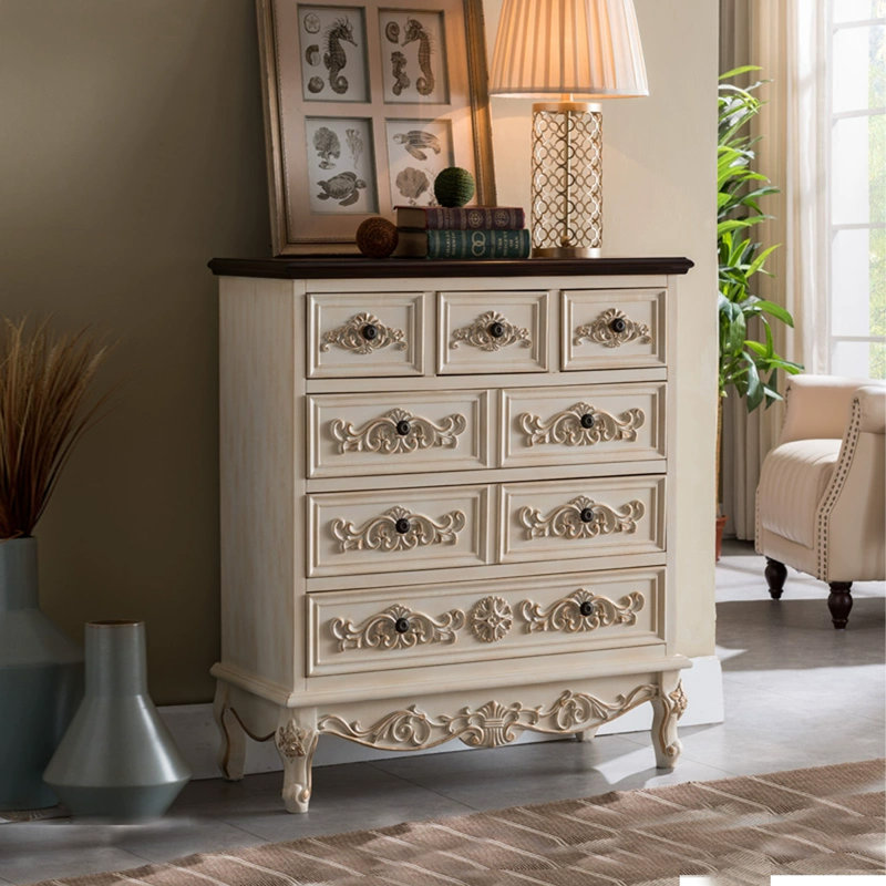 Armoire d'appoint en bois massif et manufacturé, Brun / blanc