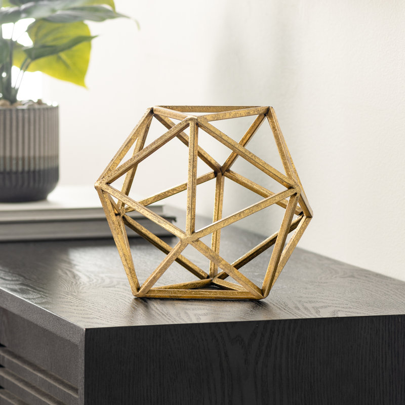 Sculpture Alariz Icosaèdre, H 7,25 po x l 8,25 po x P 8,25 po