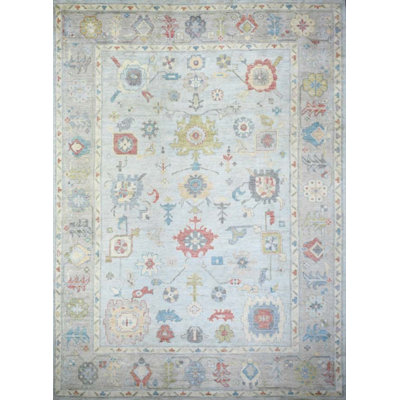 Oushak Collection, Transitional One-of-a-Kind Rectangle 9 x 12'2" Hand Knotted Area Rug