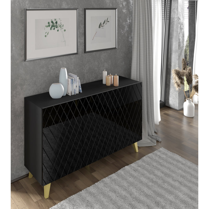 56.88'' Sideboard, Black/Gold