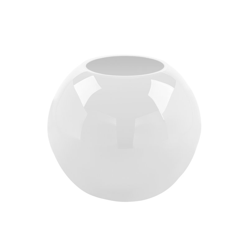 Moon Handmade Glass Table Vase, White, 21cm H x 25cm W x 25cm D