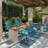 Outdoor HDPE Adirondack Chair Set of 4, Patio Bar Stools-328713553